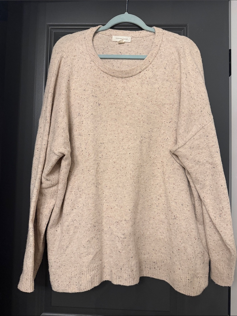 Treasure & Bond Cozy Speckled Crewneck Sweater - Cream